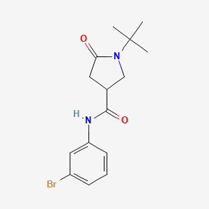 molecular formula C15H19BrN2O2 B5593830 N-(3-bromophenyl)-1-tert-butyl-5-oxo-3-pyrrolidinecarboxamide 