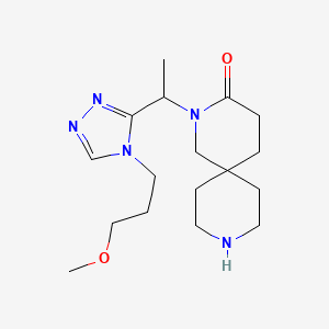molecular formula C17H29N5O2 B5593878 2-{1-[4-(3-methoxypropyl)-4H-1,2,4-triazol-3-yl]ethyl}-2,9-diazaspiro[5.5]undecan-3-one hydrochloride 