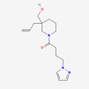 molecular formula C16H25N3O2 B5593888 {3-allyl-1-[4-(1H-pyrazol-1-yl)butanoyl]-3-piperidinyl}methanol 