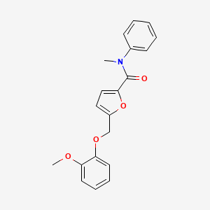 molecular formula C20H19NO4 B5593889 5-[(2-methoxyphenoxy)methyl]-N-methyl-N-phenyl-2-furamide 