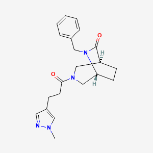 (1S*,5R*)-6-benzyl-3-[3-(1-methyl-1H-pyrazol-4-yl)propanoyl]-3,6-diazabicyclo[3.2.2]nonan-7-one