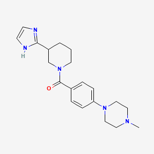 molecular formula C20H27N5O B5593952 1-(4-{[3-(1H-咪唑-2-基)-1-哌啶基]羰基}苯基)-4-甲基哌嗪 