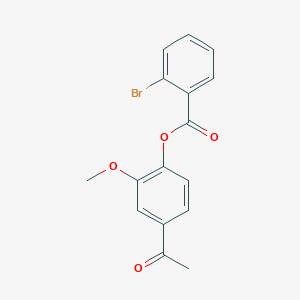 molecular formula C16H13BrO4 B5593973 4-acetyl-2-methoxyphenyl 2-bromobenzoate 