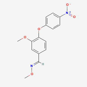 molecular formula C15H14N2O5 B5593996 3-methoxy-4-(4-nitrophenoxy)benzaldehyde O-methyloxime 