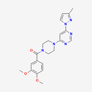 4-[4-(3,4-dimethoxybenzoyl)-1-piperazinyl]-6-(3-methyl-1H-pyrazol-1-yl)pyrimidine