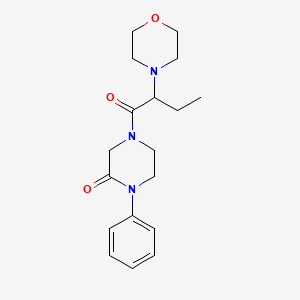 molecular formula C18H25N3O3 B5594026 4-[2-(4-吗啉基)丁酰基]-1-苯基-2-哌嗪酮 