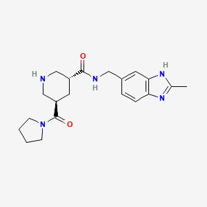 (3R*,5R*)-N-[(2-methyl-1H-benzimidazol-6-yl)methyl]-5-(pyrrolidin-1-ylcarbonyl)piperidine-3-carboxamide