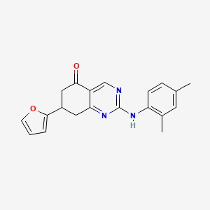 molecular formula C20H19N3O2 B5594076 2-[(2,4-dimethylphenyl)amino]-7-(2-furyl)-7,8-dihydro-5(6H)-quinazolinone 