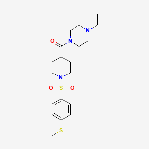 molecular formula C19H29N3O3S2 B5594098 1-ethyl-4-[(1-{[4-(methylthio)phenyl]sulfonyl}-4-piperidinyl)carbonyl]piperazine 