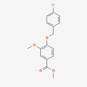 molecular formula C16H15ClO4 B5594120 methyl 4-[(4-chlorobenzyl)oxy]-3-methoxybenzoate 