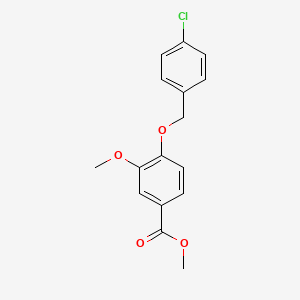 molecular formula C16H15ClO4 B5594120 4-[(4-氯苄基)氧基]-3-甲氧基苯甲酸甲酯 