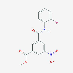 molecular formula C15H11FN2O5 B5594123 methyl 3-{[(2-fluorophenyl)amino]carbonyl}-5-nitrobenzoate 