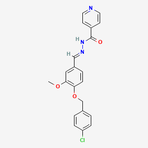 molecular formula C21H18ClN3O3 B5594125 N'-{4-[(4-chlorobenzyl)oxy]-3-methoxybenzylidene}isonicotinohydrazide 