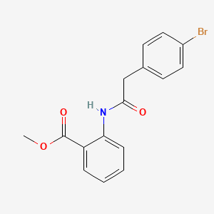 molecular formula C16H14BrNO3 B5594160 2-{[(4-溴苯基)乙酰]氨基}苯甲酸甲酯 