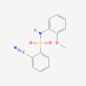molecular formula C14H12N2O3S B5594162 2-cyano-N-(2-methoxyphenyl)benzenesulfonamide 