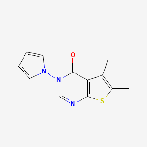 molecular formula C12H11N3OS B5594165 5,6-dimethyl-3-(1H-pyrrol-1-yl)thieno[2,3-d]pyrimidin-4(3H)-one 