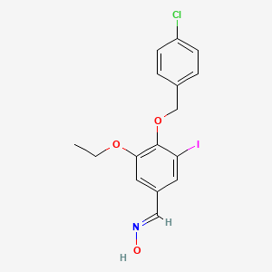 molecular formula C16H15ClINO3 B5594166 4-[(4-氯苄基)氧基]-3-乙氧基-5-碘苯甲醛肟 