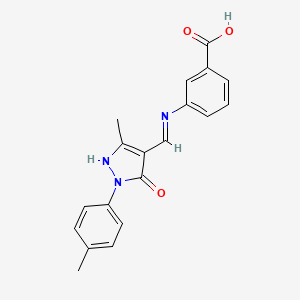 3-({[3-METHYL-1-(4-METHYLPHENYL)-5-OXO-1,5-DIHYDRO-4H-PYRAZOL-4-YLIDEN]METHYL}AMINO)BENZOIC ACID