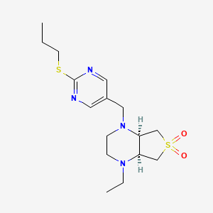 (4aR,7aS)-1-ethyl-4-[(2-propylsulfanylpyrimidin-5-yl)methyl]-2,3,4a,5,7,7a-hexahydrothieno[3,4-b]pyrazine 6,6-dioxide