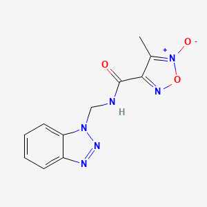 molecular formula C11H10N6O3 B5594201 N-(1H-1,2,3-benzotriazol-1-ylmethyl)-4-methyl-1,2,5-oxadiazole-3-carboxamide 5-oxide 