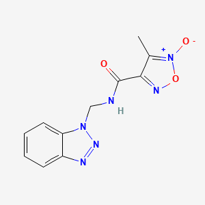 molecular formula C11H10N6O3 B5594201 N-(1H-1,2,3-苯并三唑-1-基甲基)-4-甲基-1,2,5-恶二唑-3-甲酰胺 5-氧化物 