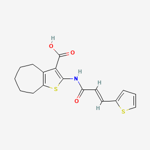 2-[[(E)-3-thiophen-2-ylprop-2-enoyl]amino]-5,6,7,8-tetrahydro-4H-cyclohepta[b]thiophene-3-carboxylic acid