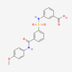 molecular formula C21H18N2O6S B5594267 3-{[(3-{[(4-methoxyphenyl)amino]carbonyl}phenyl)sulfonyl]amino}benzoic acid 
