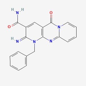 molecular formula C19H15N5O2 B5594270 1-benzyl-2-imino-5-oxo-1,5-dihydro-2H-dipyrido[1,2-a:2',3'-d]pyrimidine-3-carboxamide 