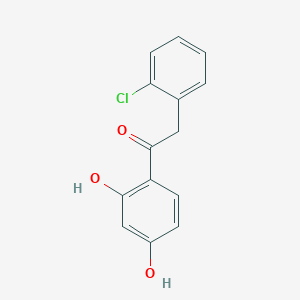 molecular formula C14H11ClO3 B5594277 2-(2-chlorophenyl)-1-(2,4-dihydroxyphenyl)ethanone 