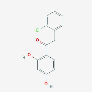 molecular formula C14H11ClO3 B5594277 2-(2-氯苯基)-1-(2,4-二羟基苯基)乙酮 