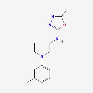 molecular formula C14H20N4O B5594292 N-ethyl-N'-(5-methyl-1,3,4-oxadiazol-2-yl)-N-(3-methylphenyl)ethane-1,2-diamine 