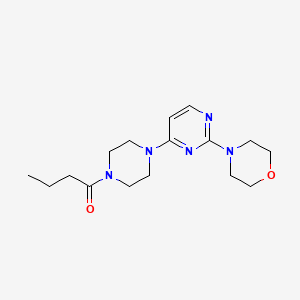 molecular formula C16H25N5O2 B5594300 4-[4-(4-butyryl-1-piperazinyl)-2-pyrimidinyl]morpholine 