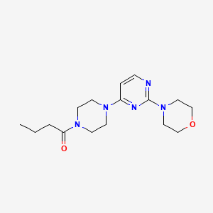 molecular formula C16H25N5O2 B5594300 4-[4-(4-丁酰-1-哌嗪基)-2-嘧啶基]吗啉 