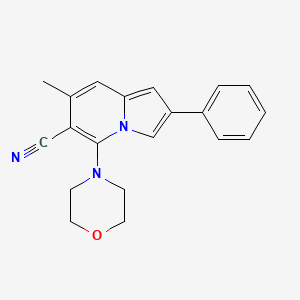 molecular formula C20H19N3O B5594310 7-methyl-5-morpholin-4-yl-2-phenylindolizine-6-carbonitrile 