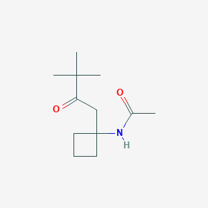 molecular formula C12H21NO2 B5594344 N-[1-(3,3-dimethyl-2-oxobutyl)cyclobutyl]acetamide 