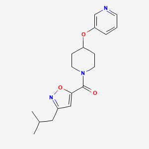 molecular formula C18H23N3O3 B5594364 3-({1-[(3-isobutyl-5-isoxazolyl)carbonyl]-4-piperidinyl}oxy)pyridine 