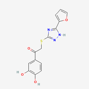 molecular formula C14H11N3O4S B5594378 1-(3,4-dihydroxyphenyl)-2-{[5-(2-furyl)-4H-1,2,4-triazol-3-yl]thio}ethanone 
