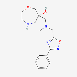 6-({methyl[(3-phenyl-1,2,4-oxadiazol-5-yl)methyl]amino}methyl)-1,4-oxazepan-6-ol dihydrochloride