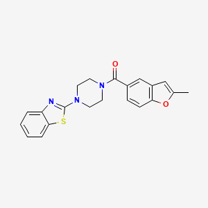 molecular formula C21H19N3O2S B5594417 2-{4-[(2-methyl-1-benzofuran-5-yl)carbonyl]-1-piperazinyl}-1,3-benzothiazole 