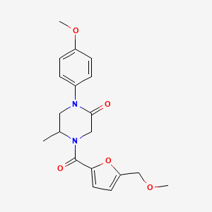 molecular formula C19H22N2O5 B5594419 4-[5-(methoxymethyl)-2-furoyl]-1-(4-methoxyphenyl)-5-methyl-2-piperazinone 
