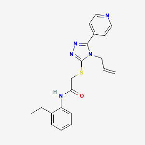 molecular formula C20H21N5OS B5594427 2-{[4-allyl-5-(4-pyridinyl)-4H-1,2,4-triazol-3-yl]thio}-N-(2-ethylphenyl)acetamide 