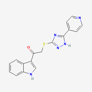 molecular formula C17H13N5OS B5594449 1-(1H-indol-3-yl)-2-{[5-(4-pyridinyl)-4H-1,2,4-triazol-3-yl]thio}ethanone CAS No. 6585-83-7