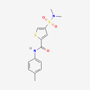 molecular formula C14H16N2O3S2 B5594450 4-[(二甲氨基)磺酰基]-N-(4-甲基苯基)-2-噻吩甲酰胺 