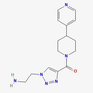 molecular formula C15H20N6O B5594468 (2-{4-[(4-pyridin-4-ylpiperidin-1-yl)carbonyl]-1H-1,2,3-triazol-1-yl}ethyl)amine 