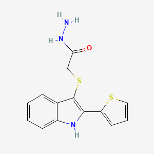 2-{[2-(2-thienyl)-1H-indol-3-yl]thio}acetohydrazide