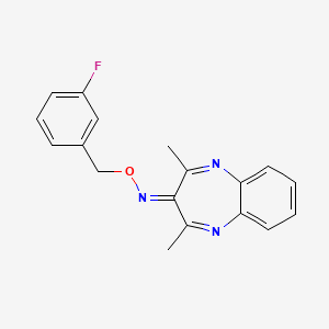 molecular formula C18H16FN3O B5594513 2,4-dimethyl-3H-1,5-benzodiazepin-3-one O-(3-fluorobenzyl)oxime 