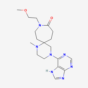 molecular formula C18H27N7O2 B5594519 9-(2-methoxyethyl)-1-methyl-4-(9H-purin-6-yl)-1,4,9-triazaspiro[5.6]dodecan-10-one 