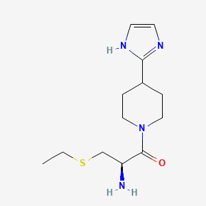 molecular formula C13H22N4OS B5594527 {(1R)-1-[(ethylthio)methyl]-2-[4-(1H-imidazol-2-yl)-1-piperidinyl]-2-oxoethyl}amine dihydrochloride 