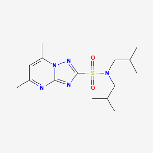 molecular formula C15H25N5O2S B5594554 N,N-二异丁基-5,7-二甲基[1,2,4]三唑并[1,5-a]嘧啶-2-磺酰胺 
