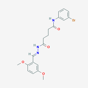 N-(3-bromophenyl)-5-[2-(2,5-dimethoxybenzylidene)hydrazino]-5-oxopentanamide